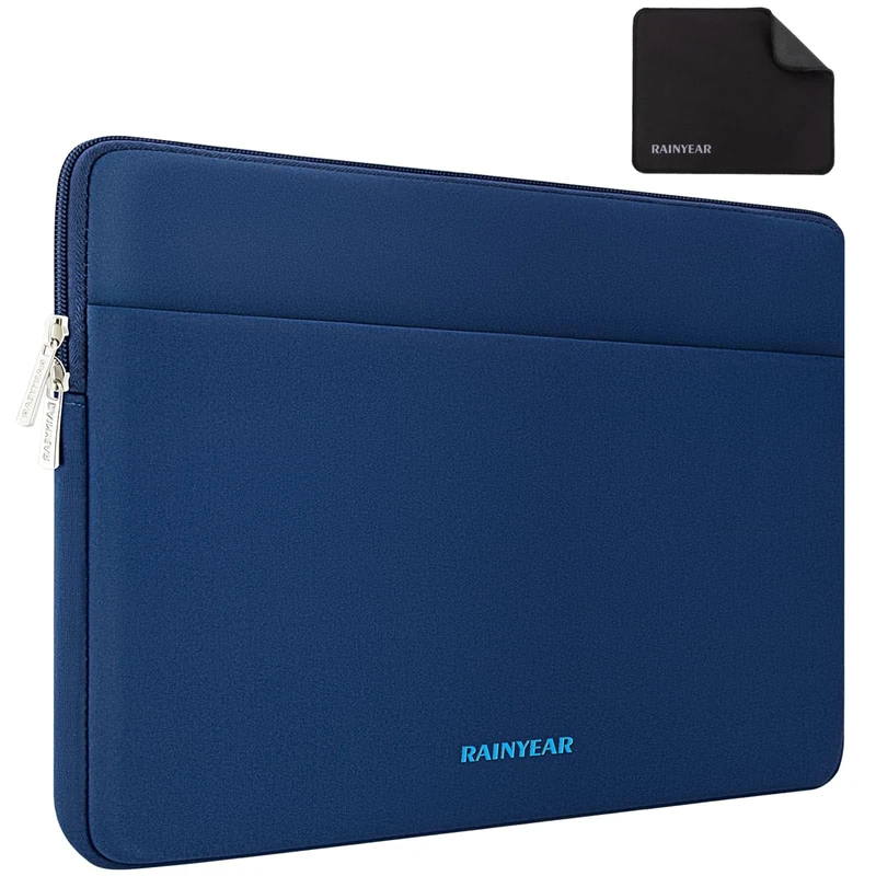 RAINYEAR 15.6 Inch Laptop Sleeve Case Compatible with Most 15.6 Inch Chormebook Notebook Ultrabook, 16 inch Ultra Slim Bezel Laptop Protective Portable Computer Cover Bag, Navy Blue