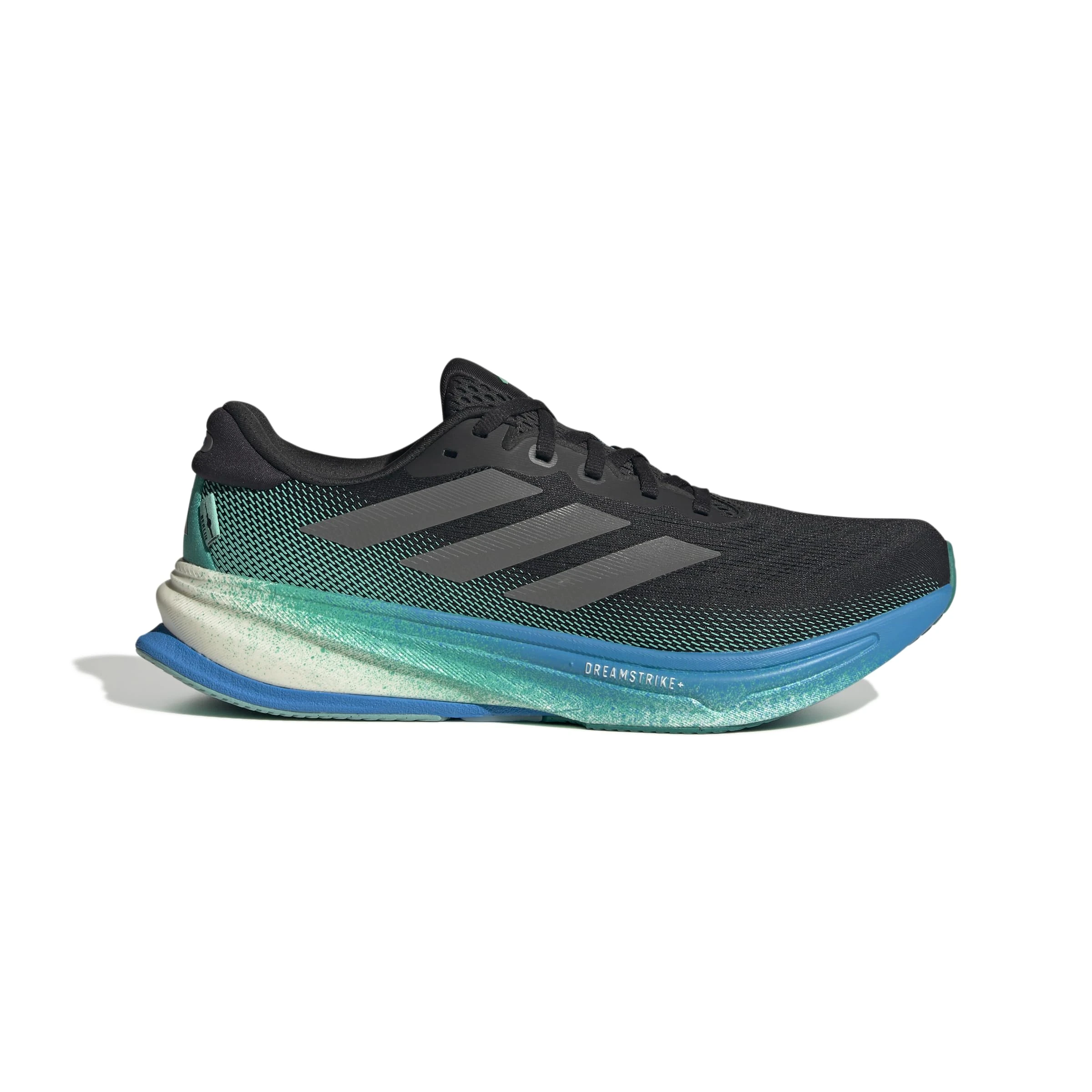 adidas Mens SNova Rise 2 Road Running Shoes Cblack/Met/Green 8