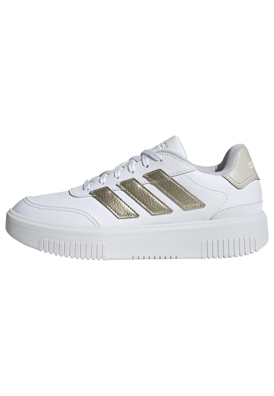 adidas Women's COURTBLOCK Shoes - FTWR White/Cyber Met/7 UK