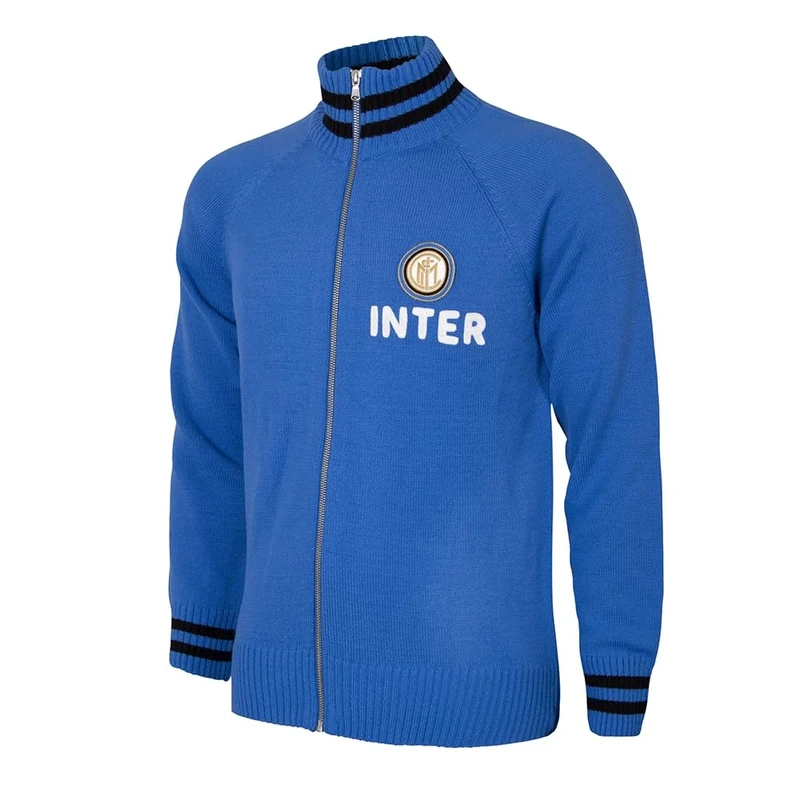 Inter 68 Retro Football Jacket, 1960-68 Unisex Adult, Blue, XXL
