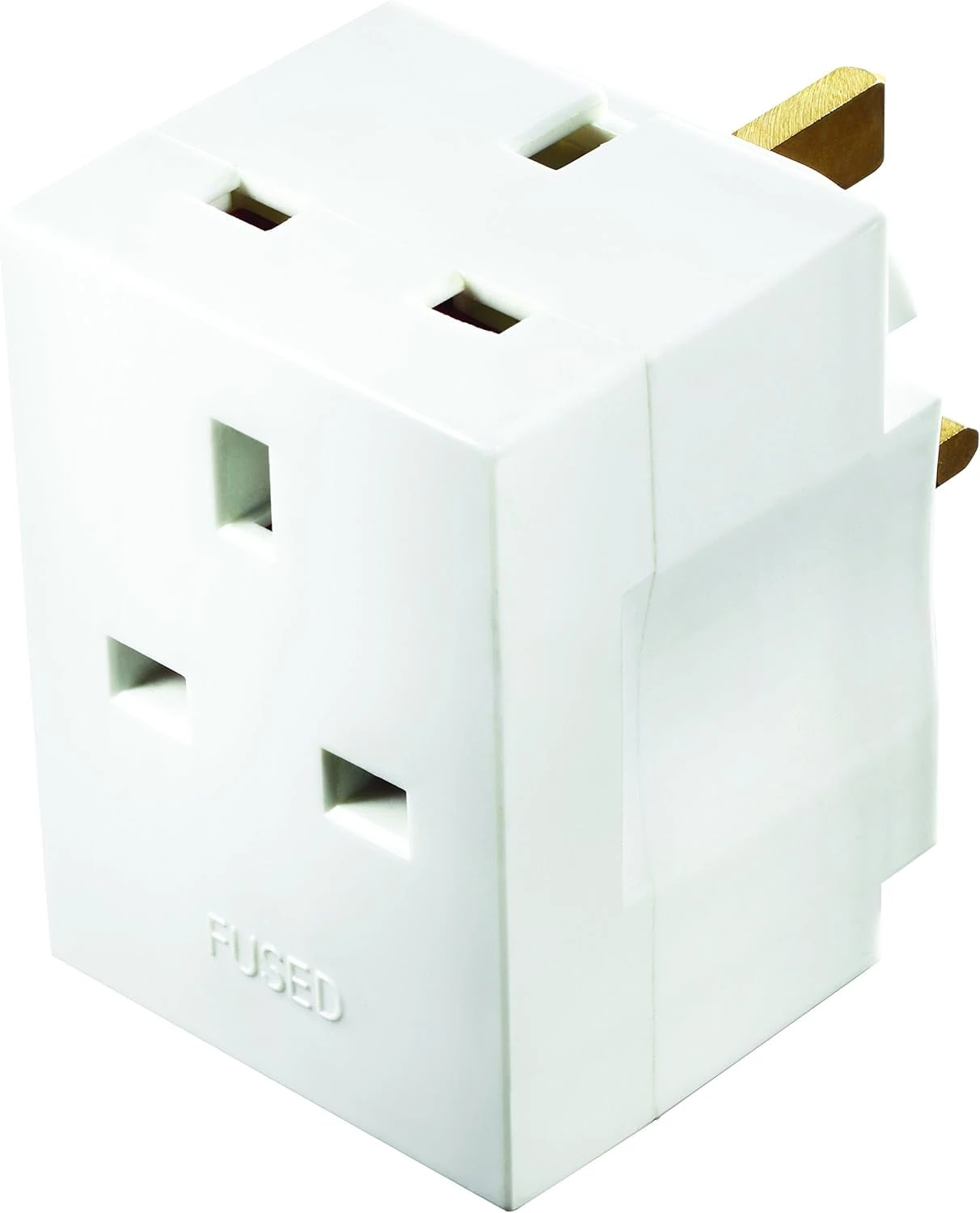 Multi Socket Plug Adaptor, Two Sockets, 5 x 5 x 7 cm, White