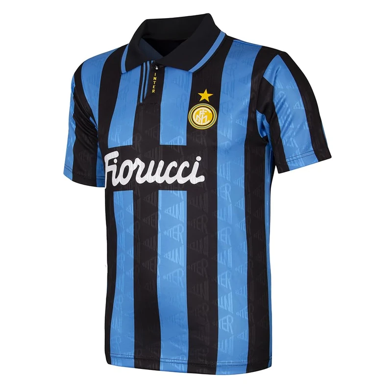 Inter 94 Retro Football Shirt, 1993-94 Unisex Adult, Blue-Black, S