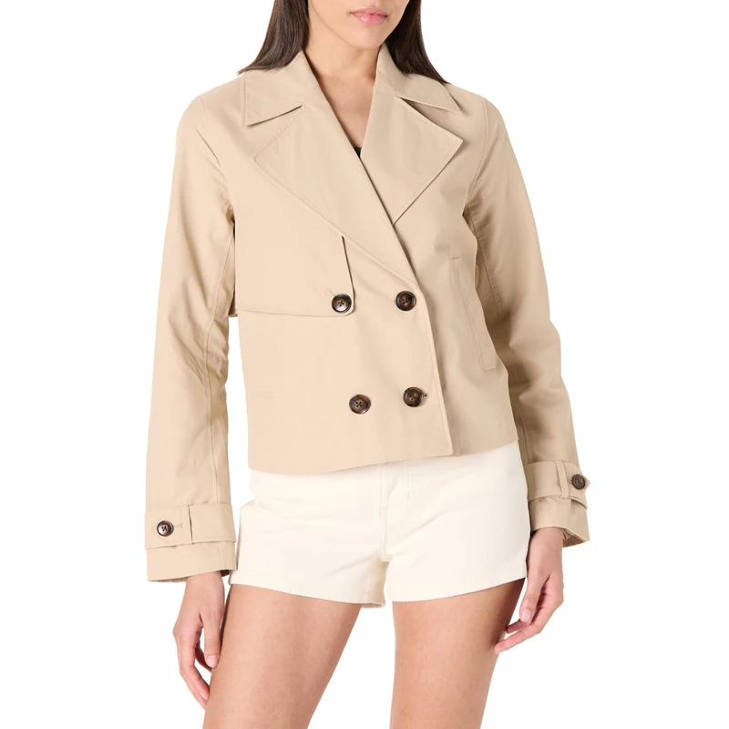 The Drop Women’s Mara Cropped Trench, Hummus, XXS