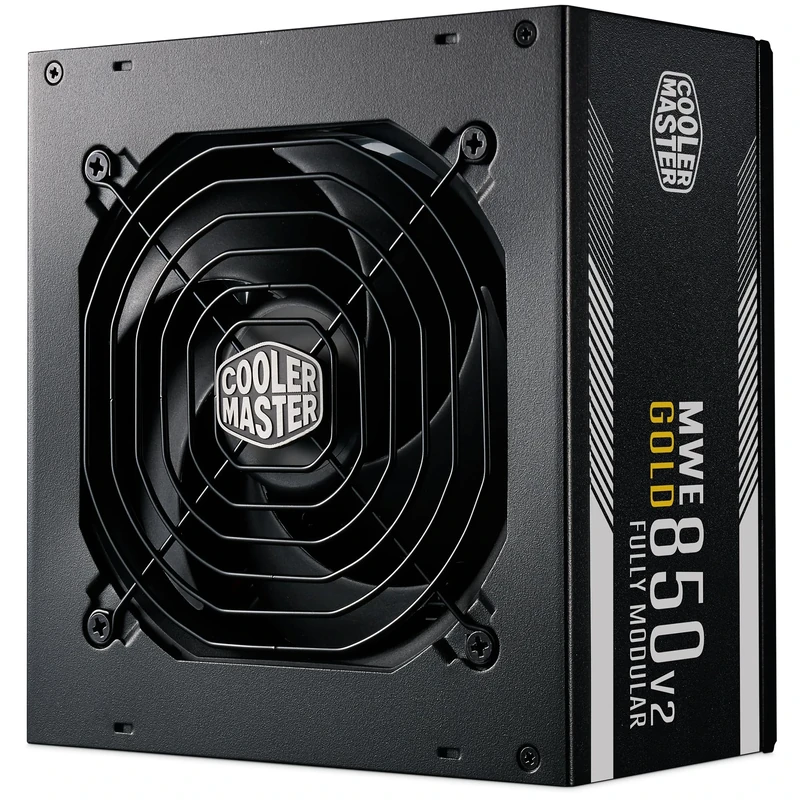 Cooler Master MWE Gold 850 V2 ATX 3.1 Fully Modular PSU (UK Plug) - ATX 3.1 Support, 80 PLUS Gold 850W Power Supply, PCIe 5.1 Cabling, 120mm HDB Fan, High-Temperature Threshold, 5 Year Warranty