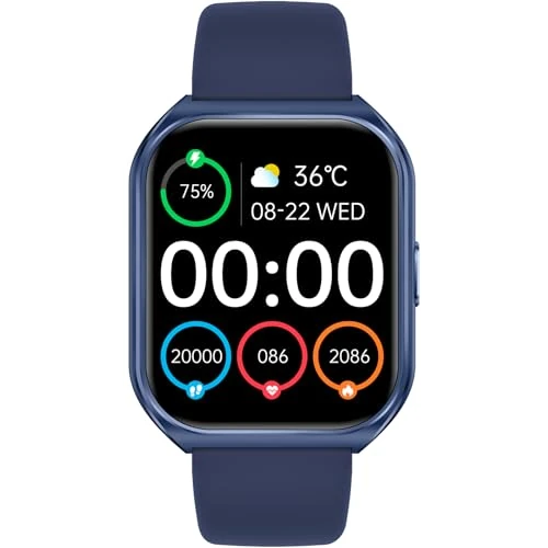 Smart Watch for Men Women, 1.85" HD Smart Watches (Answer/Make Call), Activity Fitness Tracker with Heart Rate Sleep Monitor Pedometer, 100+ Sport Modes, Fitness Watch for Android iPhone(Blues)