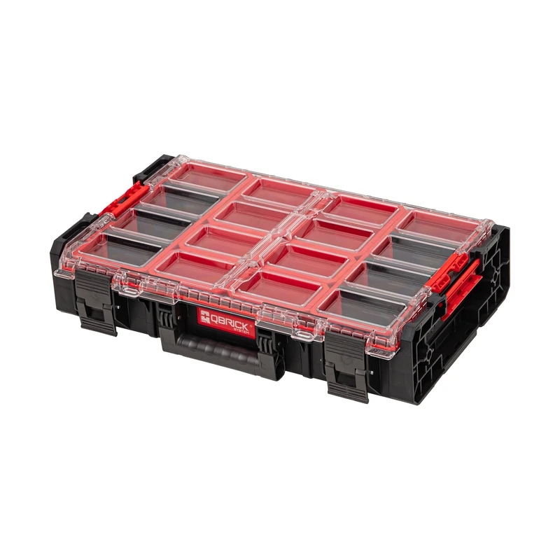 Qbrick - System ONE Organiser XL 2.0 Long Bin BLACK - Organiser Storage for Tools Set and Accessories with High Storage Capacity - Made of Durable Plastic