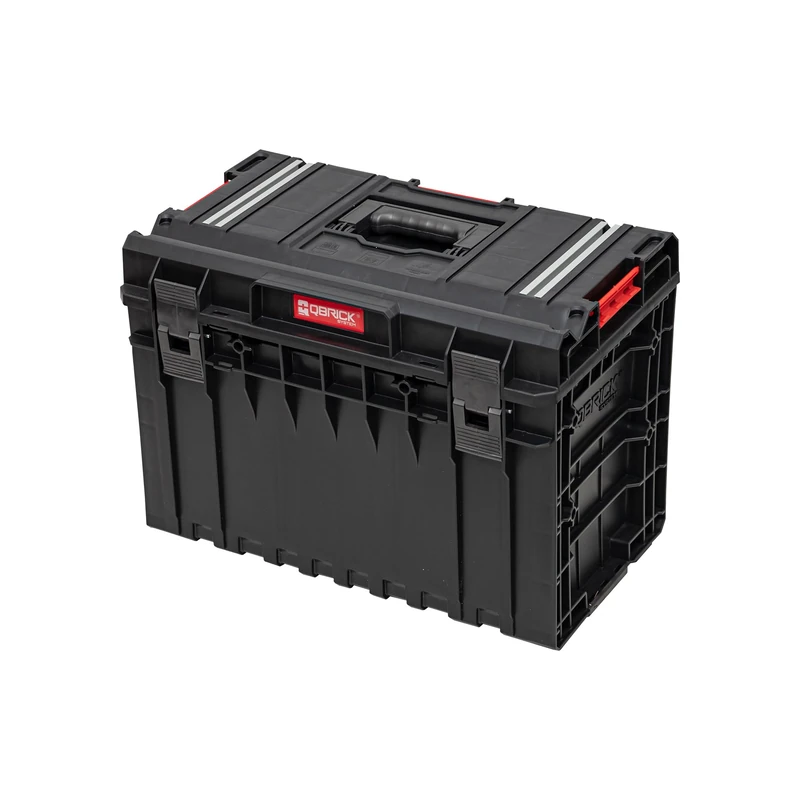 Qbrick - System ONE 450 2.0 Toolbox - 52L Capacity with TECHNIK Lid with Innovative Mounting Rails for Use of Carpentry Clamps - IP66 Rated, Heavy Duty Work Platform and Adjustable Partitions