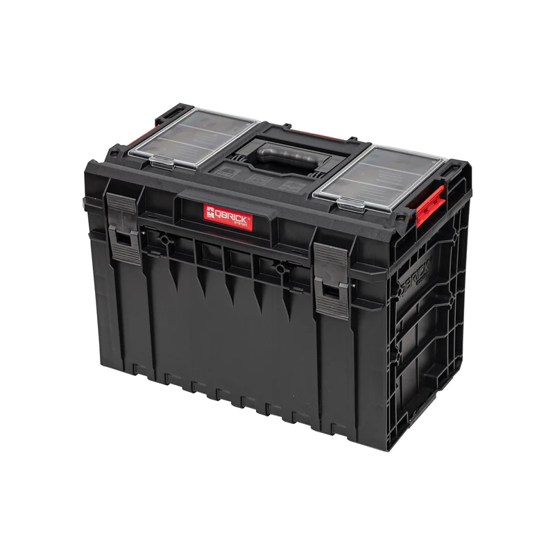 Qbrick - System ONE 450 2.0 Tool Box - 52L Capacity, Integrated Organisers, IP66 Rated, Heavy Duty Design - Profi Cover comes with 2 Organisers with Movable Dividers & Impact-resistant Panels