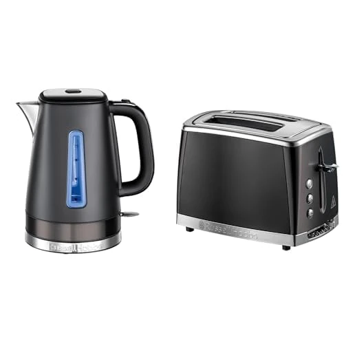 Russell Hobbs Matte Black Kettle & 2 Slice Toaster