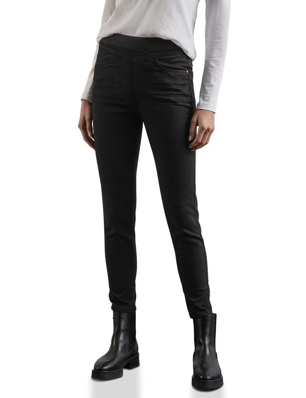 Street One Women's A377771 Style Denim Jeggings, hw, Thermo, Black Rinsed, 34W x 30L