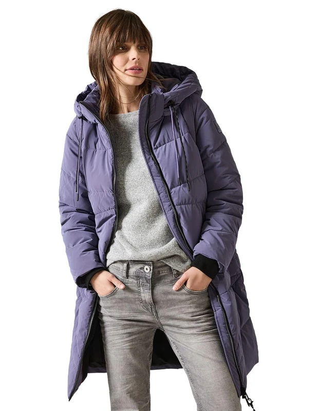 Cecil Women's B101057 Puffer Coat w. Detachable Sleeves, Stormy Violet, M