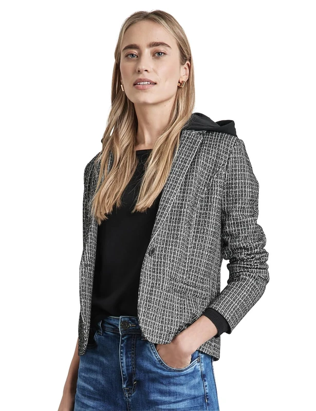 Street One Women's A212376 Blazer Boucle Set, Black, 18