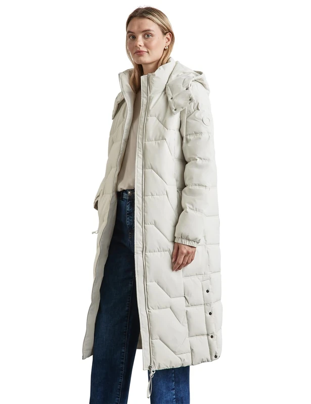 STREET ONE Women's A201977 Long Padded Jacket with Teflon, Frosty Grey, 34, Frosty Grey, 8