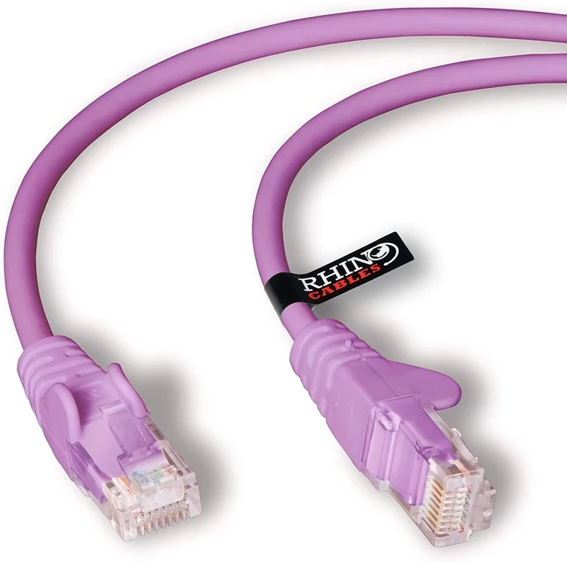 rhinocables CAT 6 High-Speed Gigabit Ethernet Cable - Patch Network Lead for LAN| Snagless UTP With LSZH Jacket | RJ45 Connector - Internet, Router, Modem, Smart TV, PC & More (10m, Violet, Pack of 7)