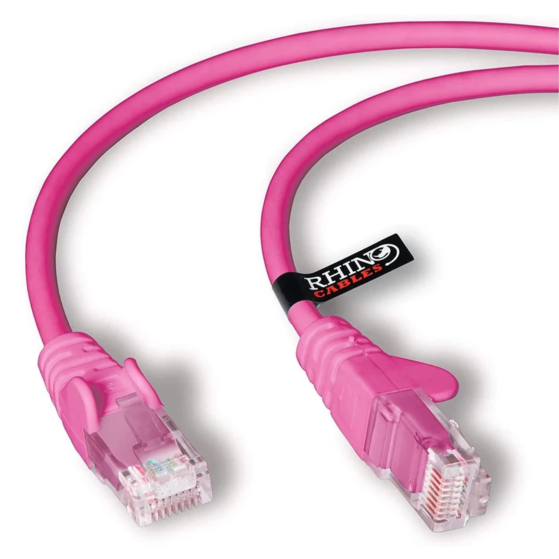 rhinocables CAT 6 High-Speed Gigabit Ethernet Cable - Patch Network Lead for LAN| Snagless UTP With LSZH Jacket | RJ45 Connector - Internet, Router, Modem, Smart TV, PC & More (10m, Pink, Pack of 7)