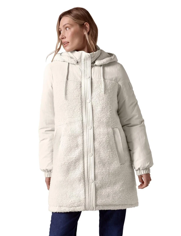 Cecil Women's B101050 Mix Coat, Teddy Vanilla White, XXL