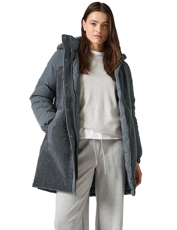 Cecil Women's B101050 Teddy Mix Coat, Grey Fusion, L