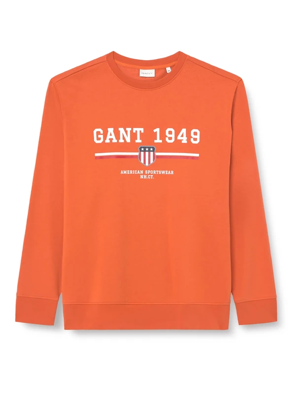 GANT Men's Graphic C-Neck Sweat Sweatshirt, Deep Green, XL