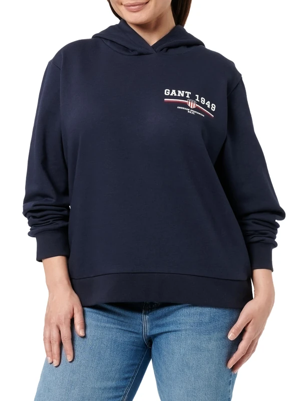 GANT REG Graphic Hoodie, Evening Blue, XL