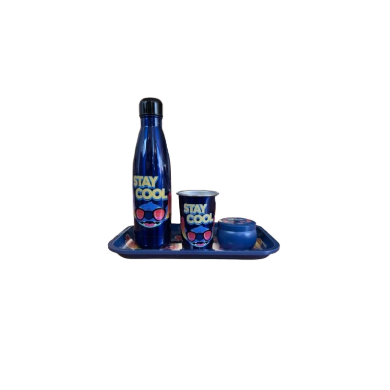 Homadict Stitch Stay Cool Gift Set – Insulated Bottle + Metal Tray + Small Metal Box + Metal Tumbler – Official Disney Licence