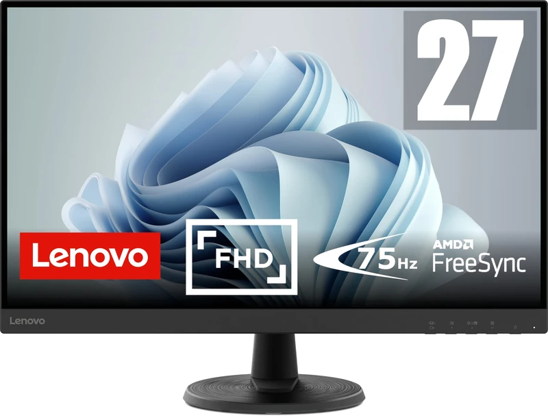 Lenovo D27-45 27 Inch PC Monitor | FHD, 1080p, 75Hz, VA, 4ms, VGA and HDMI
