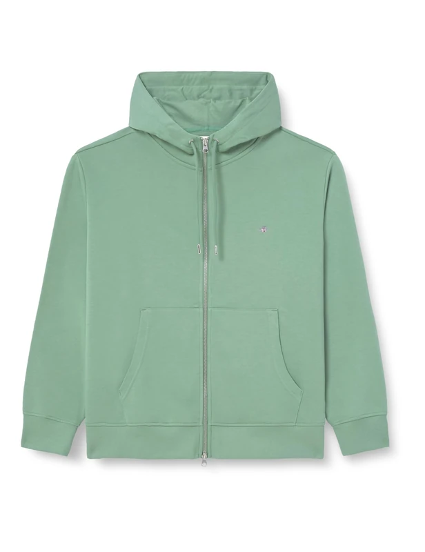 GANT Women's Shield Zip Hoodie Hooded Sweatshirt, Kalamata Green, 3XL