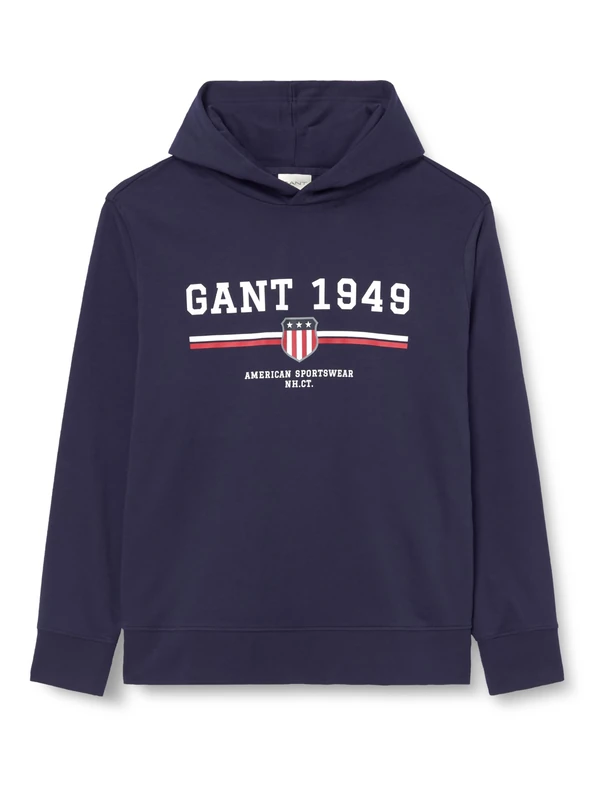 GANT Graphic Hoodie, Evening Blue, 5XL