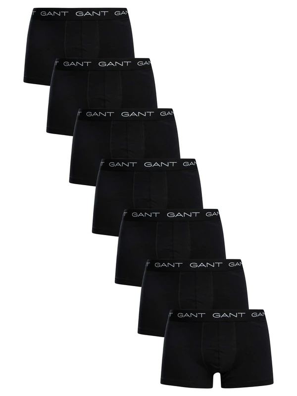 GANT Men's Trunks, Pack of 7, Underwear, Black, Standard (Pack of 7)