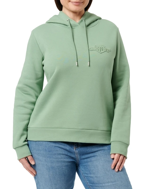 GANT REG Tonal Shield Hoodie, Kalamata Green, XL