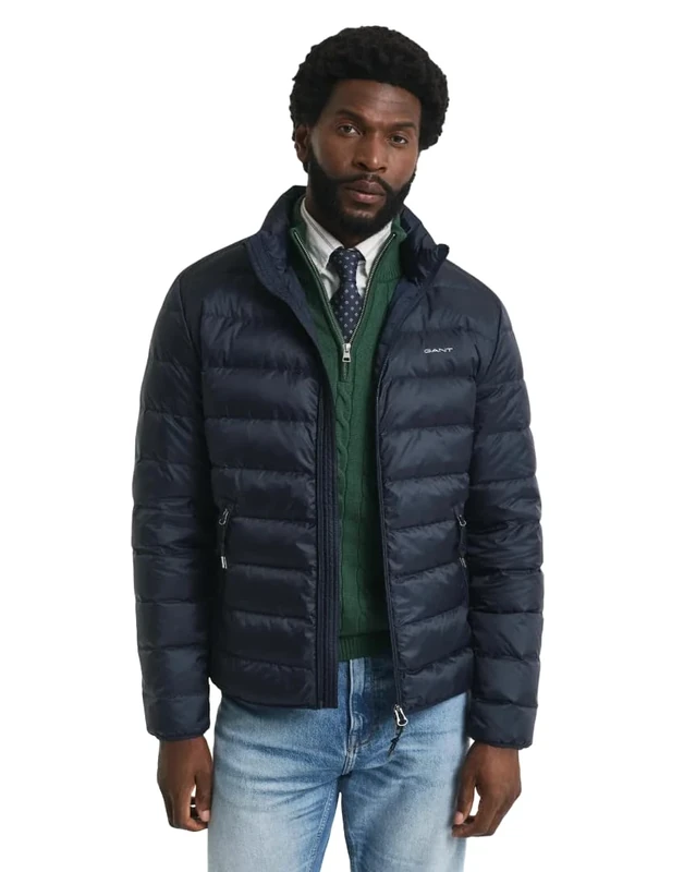 GANT Men's Light Down Jacket, Evening Blue, 3XL