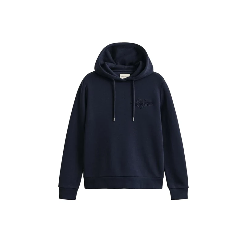 GANT REG Tonal Shield Hoodie, Evening Blue, XL