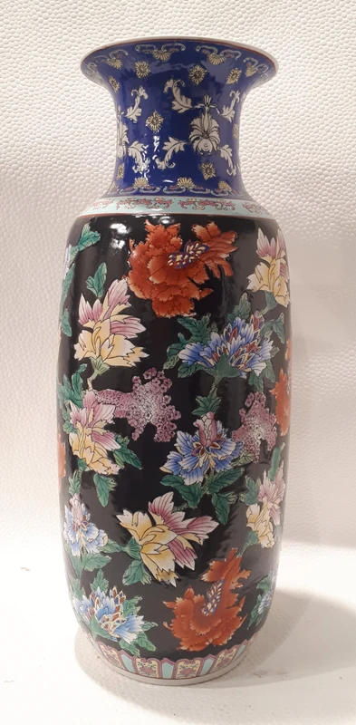 Hand-Decorated Ceramic Vase 62 x 24 cm - Image 1