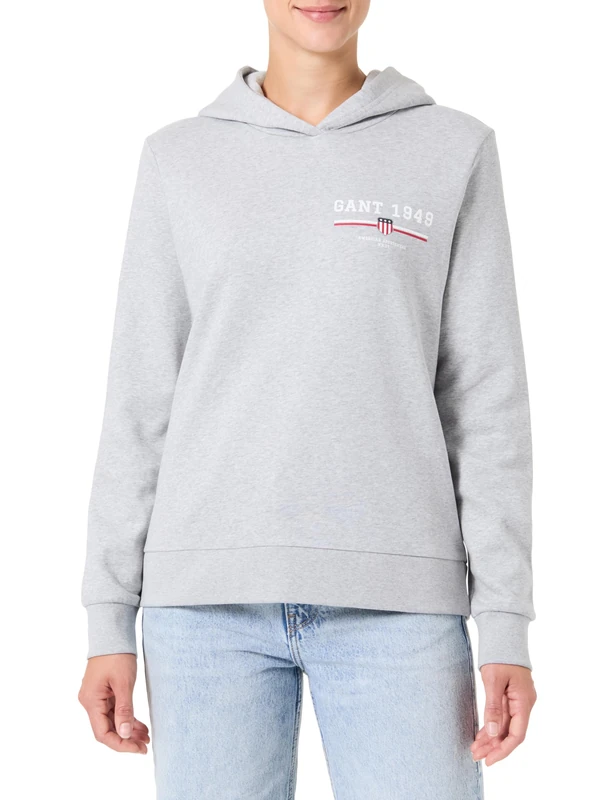 GANT REG Graphic Hoodie, Light Grey Mix, S