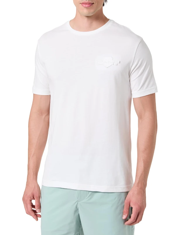 GANT REG Tonal Shield SS T-Shirt, Eggshell, S