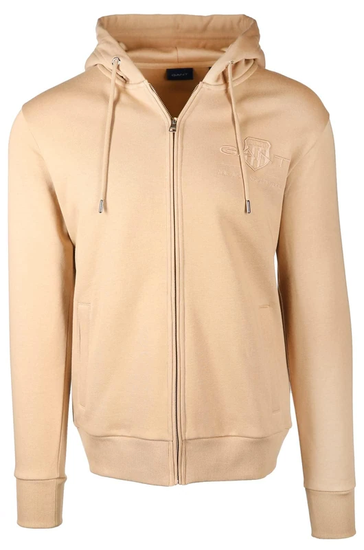 GANT Men's Reg Tonal Shield Full Zip Hoodie Hooded Sweatshirt, Black, 5XL