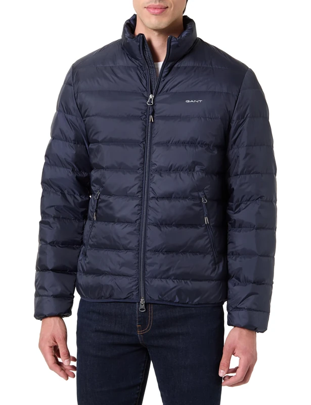 GANT Men's Light Down Jacket, Evening Blue, S