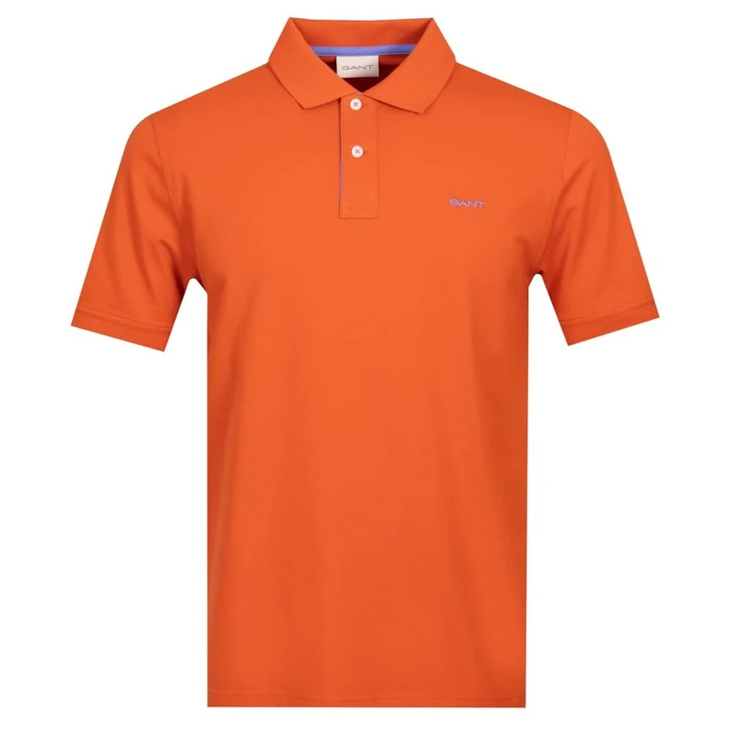 GANT Men's Reg Contrast Pique SS Polo Shirt, Deep Orange, 5XL