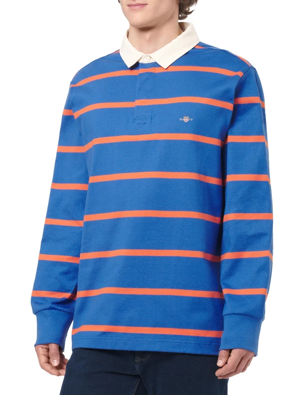 GANT Thin Stripe Heavy Rugger, Rich Blue, X-Large