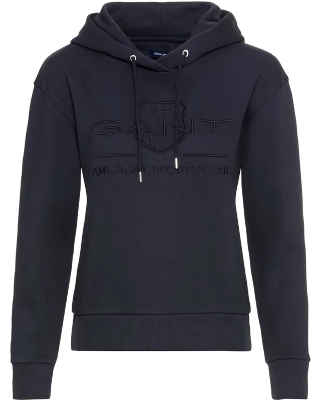 GANT Women's Reg Tonal Shield Hoodie Hooded Sweatshirt, Eggshell, XL