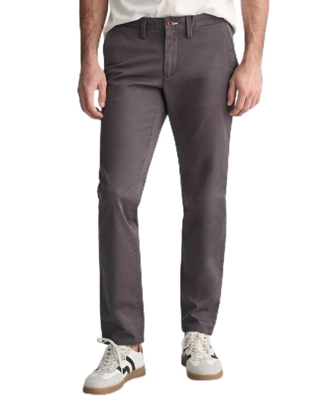 GANT Men's Slim Twill Chinos Classic Trousers, Green (Moss Green), 32 W/34 L