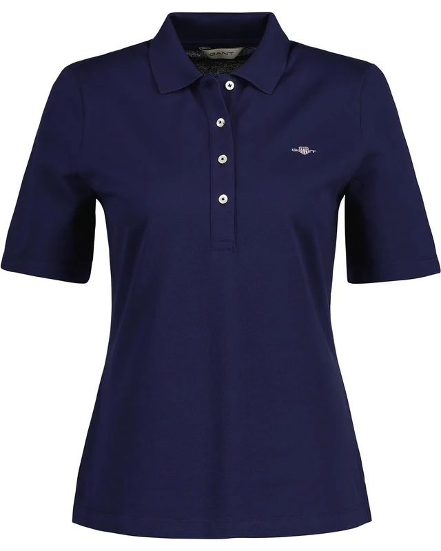 GANT Women's Slim Shield Ss Pique Polo Shirt, Kalamata Green, XS