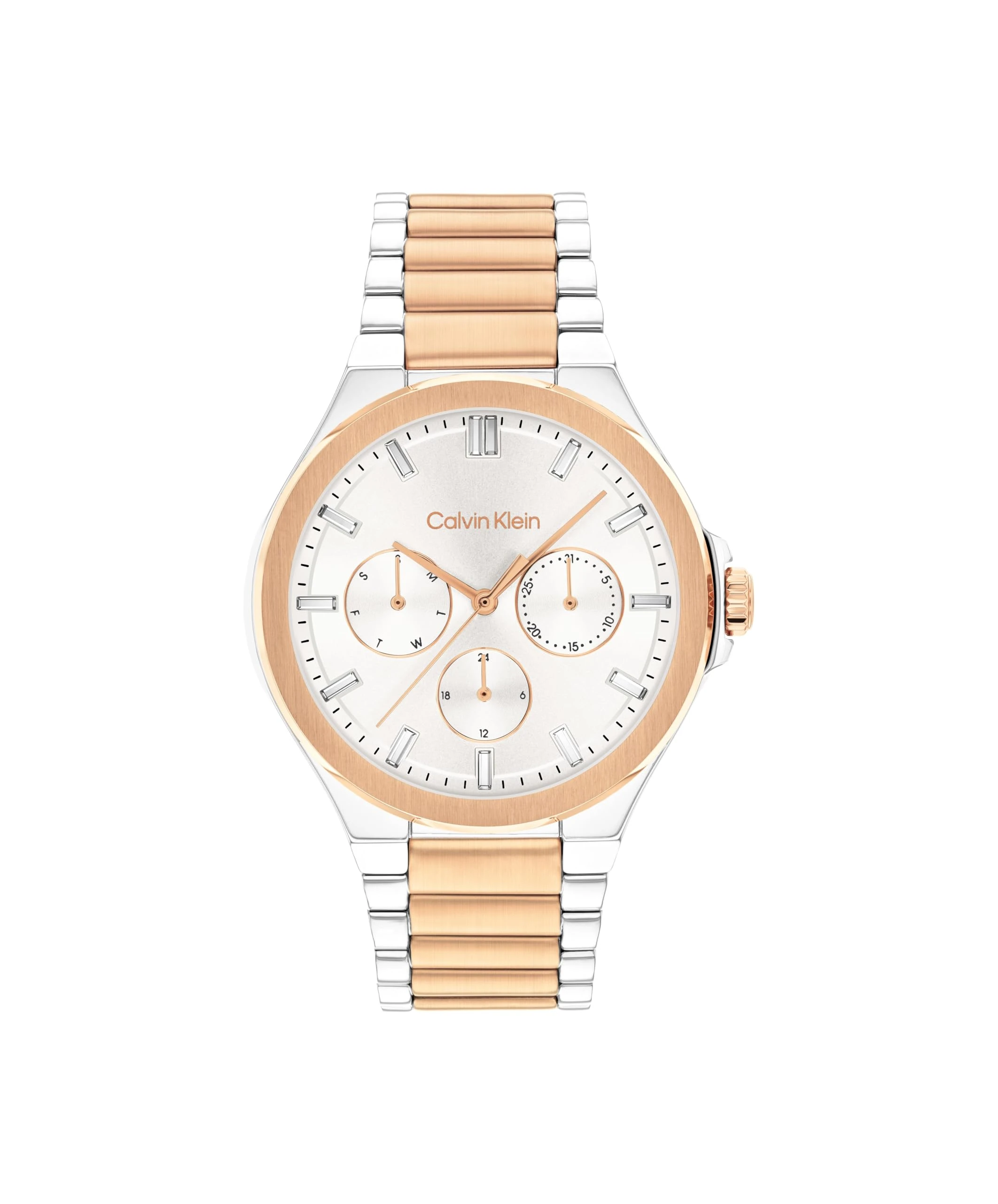 Calvin Klein Analogue Multifunction Quartz Watch for Women Vibrancy Collection with Two-Tone Stainless Steel Bracelet - 25100052