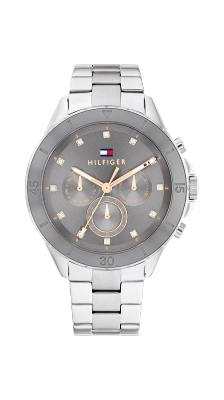 Tommy Hilfiger Analogue Multifunction Quartz Watch for Women with Silver Stainless Steel Bracelet - 1782742