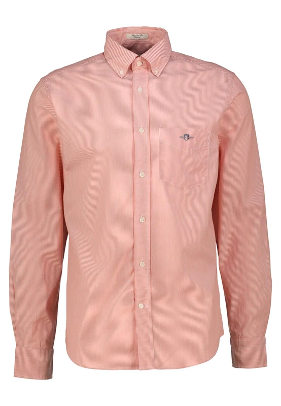 GANT Men's Reg Classic Poplin Banker Shirt, Deep Orange, M