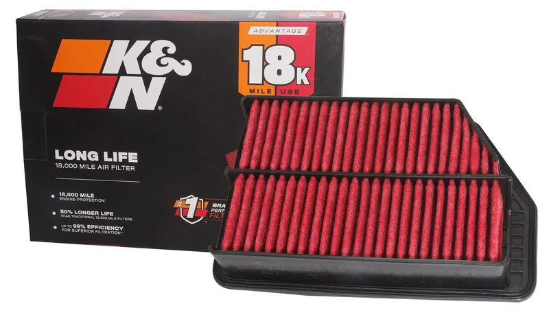 K&N Engine Air Filter: Long Life 18,000 Mile Replacement Air Filter: Compatible with 2010-2019 Hyundai/Kia (i40, Elantra, GT, i30, ix35, Tucson, Carens, cee d, Forte, Forte 5, Certao, K3), KNA-2451