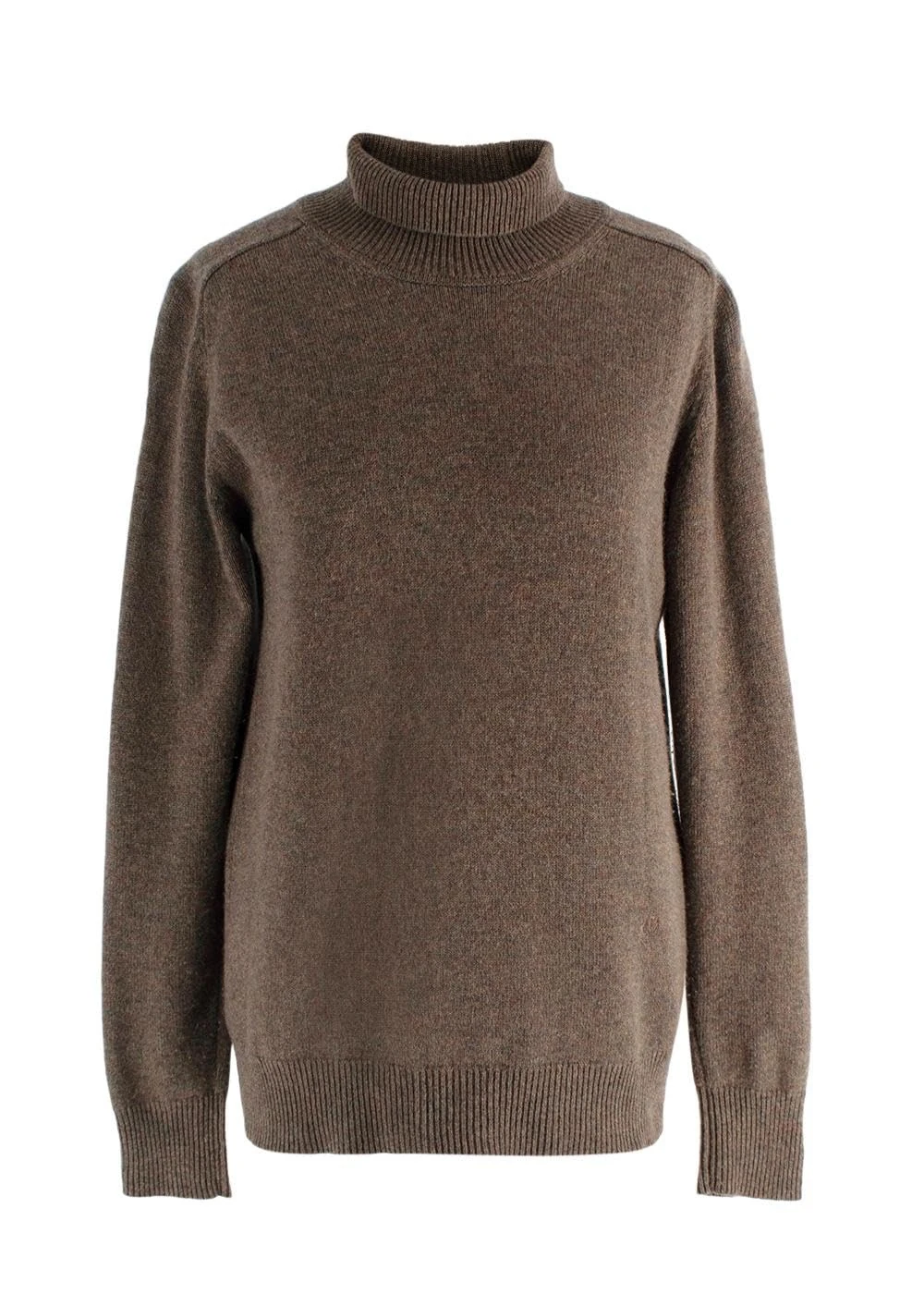 Victoria Beckham Pre-Loved Khaki Cashmere Turtle Neck Jumper
