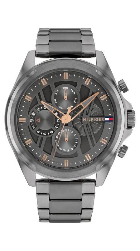 Tommy Hilfiger Analogue Multifunction Quartz Watch for Men with Grey Stainless Steel Bracelet - 1710657