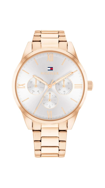 Tommy Hilfiger Analogue Multifunction Quartz Watch for Women with Rose Gold Colored Stainless Steel Bracelet - 1782747