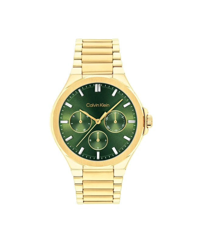 Calvin Klein Analogue Multifunction Quartz Watch for Women Vibrancy Collection with Gold Colored Stainless Steel Bracelet - 25100053