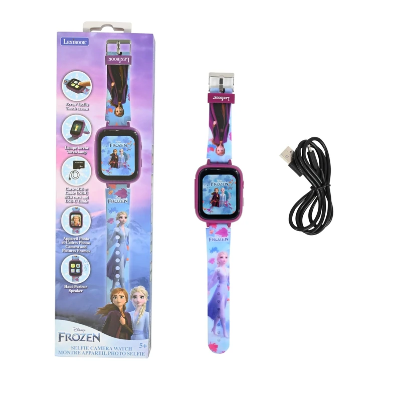 LEXIBOOK, Frozen, Selfie Camera Watch, HD Touch Screen, 720p Camera, MP3 Player, Built-in Speaker, Dictaphone, Pedometer, 5 Games, Blue/Purple, DMW070FZ